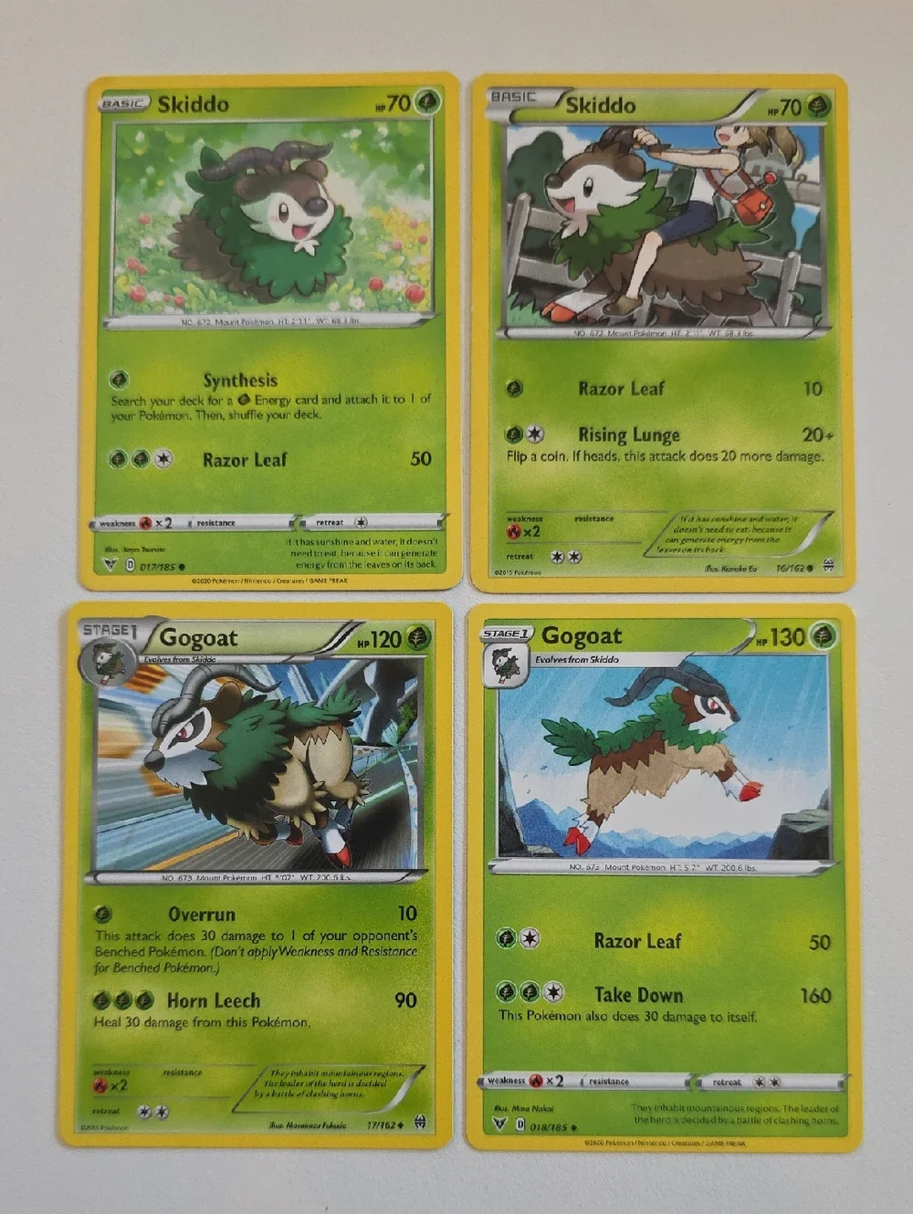 Pokemon Skiddo And Gogoat Trading Cards